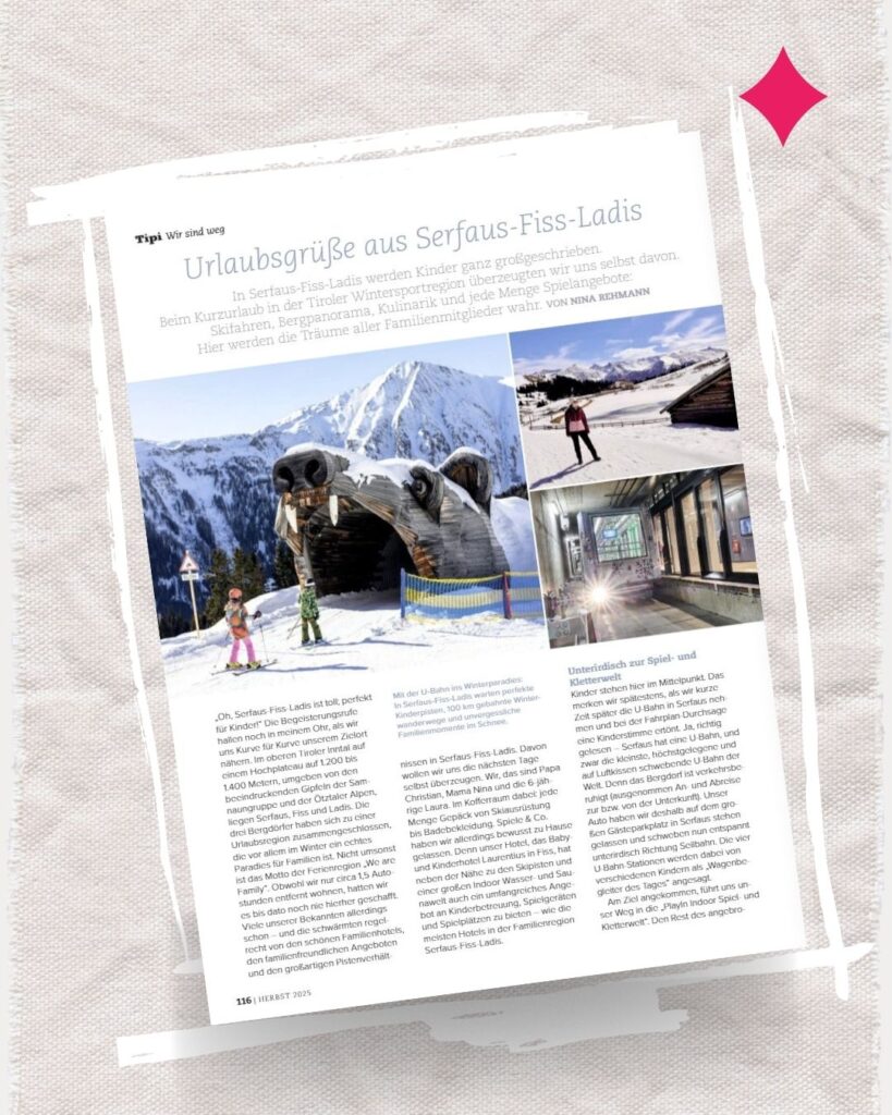 Serfaus Fiss Ladis Reisebericht Familienmagazin Tipi Wortspiel Werbeagentur Nina Rehmann