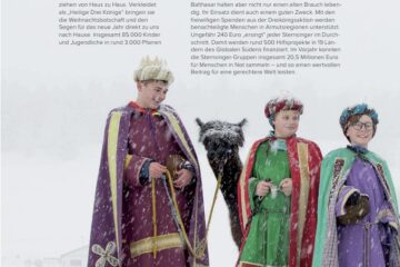 Dreikönigsaktion Sternsinger im Winter sammeln für den guten Zweck